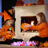 Halloween Flash LED Light Up Necklaces Rings Bracelets Brooches Toys Treats Glow in the Dark Party Supplies (42 Pieces Per Pack) - Glow-Paradise