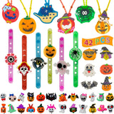 Halloween Flash LED Light Up Necklaces Rings Bracelets Brooches Toys Treats Glow in the Dark Party Supplies (42 Pieces Per Pack) - Glow-Paradise