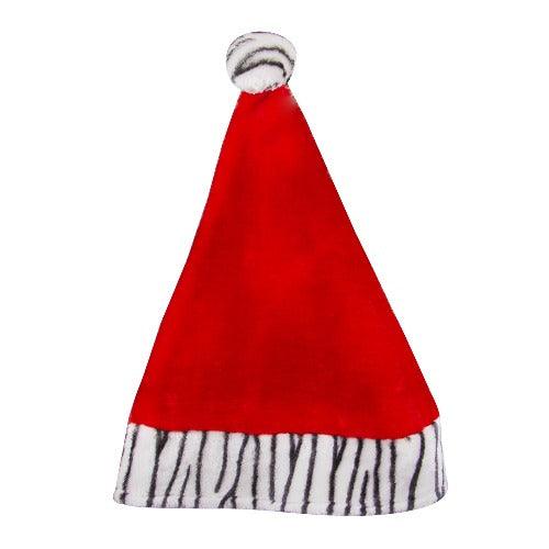 Zebra Print Santa Hat (1 Quantity Per Pack) - Glow-Paradise