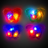 LED Jelly Butterfly Rings (Assorted Colors, 24 Rings Per Pack) - Glow-Paradise