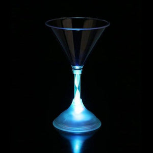 LED Light Up Flashing 7 Oz Martini Glass (Multi Color, 1 Quantity Per Pack) - Glow-Paradise