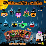 Halloween Flash LED Light Up Necklace Toys Treats Glow in the Dark Party Supplies (10 Pieces Per Pack) - Glow-Paradise