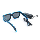 LED Light Up Pixel Meme Sunglasses (Blue Color, 1 Per Pack) - Glow-Paradise