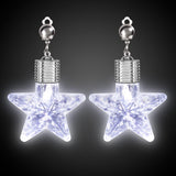LED Light Up Star Shape Clip-On Earrings (White Color, 1 Pair Per Pack) - Glow-Paradise
