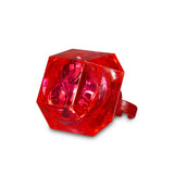 Light-Up Flashing Supersized Diamond Ring (Red Color, 1 Pair Per Pack) - Glow-Paradise