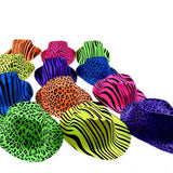 Neon Animal Print Camouflage Fedora Hats (Yellow Color, 1 Quantity Per Pack) - Glow-Paradise