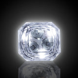 Light-Up Flashing Supersized Diamond Ring (White Color, 1 Pair Per Pack) - Glow-Paradise