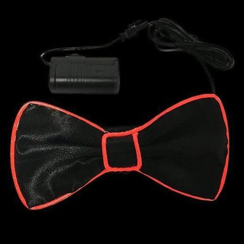 Light Up EL Wire Bow Tie (Red Color, 1 Per Pack) - Glow-Paradise