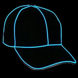 Electro Luminescent Baseball Hat (Blue Color, 1 Hat Per Pack) - Glow-Paradise