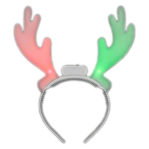 Color Changing Christmas Holiday Reindeer Antlers Light Up Headband (1 Quantity Per Pack) - Glow-Paradise