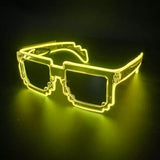 LED Light Up Pixel Meme Sunglasses (Yellow Color, 1 Per Pack) - Glow-Paradise