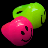 LED Jelly Smiley Face Rings (Assorted Colors, 24 Rings Per Pack) - Glow-Paradise