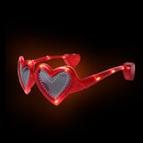 LED Light Up Heart Sunglasses (Red Color, 1 Per Pack) - Glow-Paradise