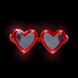 LED Light Up Heart Sunglasses (Red Color, 1 Per Pack) - Glow-Paradise