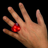 Red Heart Gem Light Up LED Ring (Red LED, 1 Per Pack) - Glow-Paradise