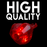 Red Heart Gem Light Up LED Ring (Red LED, 1 Per Pack) - Glow-Paradise