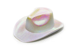 Neon Sparkly Iridescent Glitter Space Cowboy Hat (White Color, 2 Quantity Per Pack) - Glow-Paradise