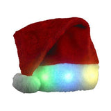 Light Up Multicolor LEDs Deluxe Santa Hat (1 Quantity Per Pack) - Glow-Paradise