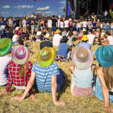 Neon Sparkly Iridescent Glitter Cowboy Hat (Metallic Blue, 2 Quantity Per Pack) - Glow-Paradise