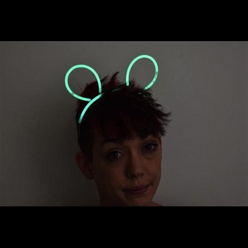 Glow Bunny Ears Headband (Aqua Color, 33 Headbands Per Pack) - Glow-Paradise
