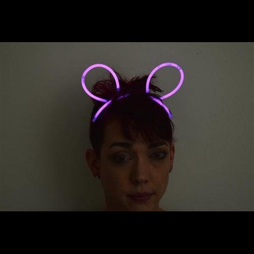 Glow Bunny Ears Headband (Purple Color, 33 Headbands Per Pack) - Glow-Paradise