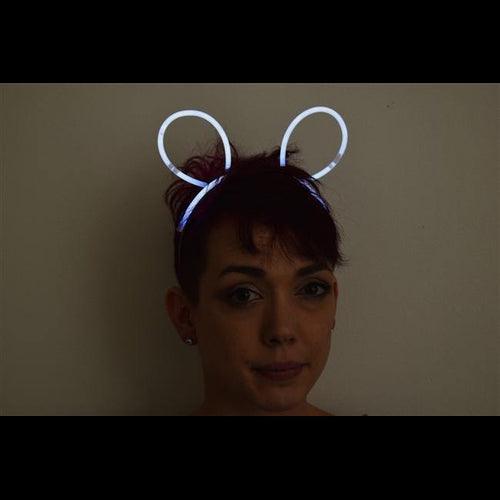 Glow Bunny Ears Headband (White Color, 33 Headbands Per Pack) - Glow-Paradise
