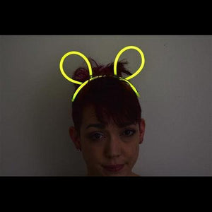 Glow Bunny Ears Headband (Yellow Color, 33 Headbands Per Pack) - Glow-Paradise