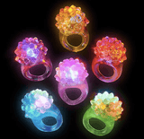 LED Flashing Jelly Bumpy Rings (Purple Color, 12 Rings Per Pack) - Glow-Paradise