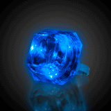Light-Up Flashing Supersized Diamond Ring (Blue Color, 1 Pair Per Pack) - Glow-Paradise