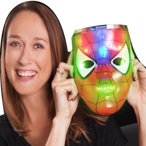 Spiderdude Web Superhero Light Up Party Webhead Mask (1 Mask Per Pack) - Glow-Paradise