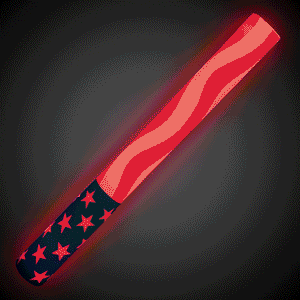 LED Light Up 16 Inch American Flag Print Foam Stick (1 Per Pack) - Glow-Paradise