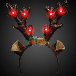 LED Reindeer Antlers Headband (1 Quantity Per Pack) - Glow-Paradise