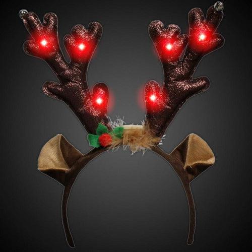 LED Reindeer Antlers Headband (1 Quantity Per Pack) - Glow-Paradise