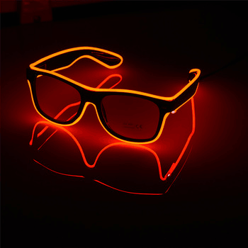 EL-Wire Aviator Shades with Sound Sensor and Clear Lens (Red Color, 1 Per Pack) - Glow-Paradise