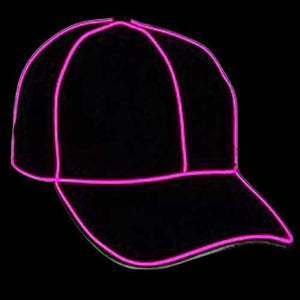 Electro Luminescent Baseball Hat (Pink Color, 1 Hat Per Pack) - Glow-Paradise
