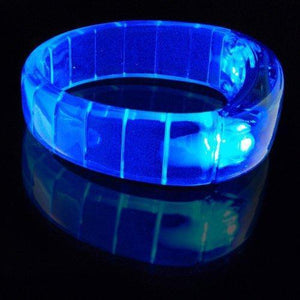 LED Flashing Bangle Bracelets (Blue Color, 12 Bracelets Per Pack) - Glow-Paradise