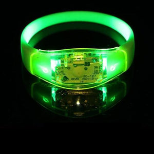 LED Flashing Bangle Bracelets (Green Color, 12 Bracelets Per Pack) - Glow-Paradise