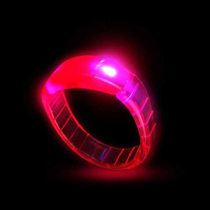 LED Flashing Bangle Bracelets (Red Color, 12 Bracelets Per Pack) - Glow-Paradise