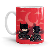 Bat & Cat Chibi Ride - Batman Ceramic Home Kitchen Drinking Coffee Milk Mug (350ml/11oz, Made in USA) - Glow-Paradise