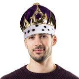 Purple Velvet Royal Queen King Crown Birthday Party (1 Quantity Per Pack) - Glow-Paradise