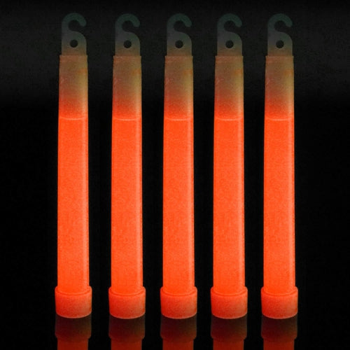 6 Inch Ultra-Bright Emergency 12 Hours Industrial Grade Glow Sticks (Orange Color, 12 Counts Per Pack) - Glow-Paradise