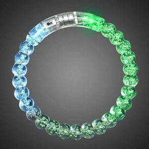 LED Light Up Acrylic Bead Bangle Bracelet - Multi-Color (1 Quantity Per Pack) - Glow-Paradise