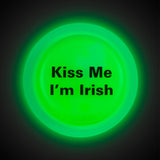 Kiss Me I'm Irish Green Glow Badge - Glow-Paradise
