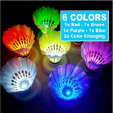 Glow in The Dark Light Up Shuttlecock Birdies (6 Per Pack) - Glow-Paradise