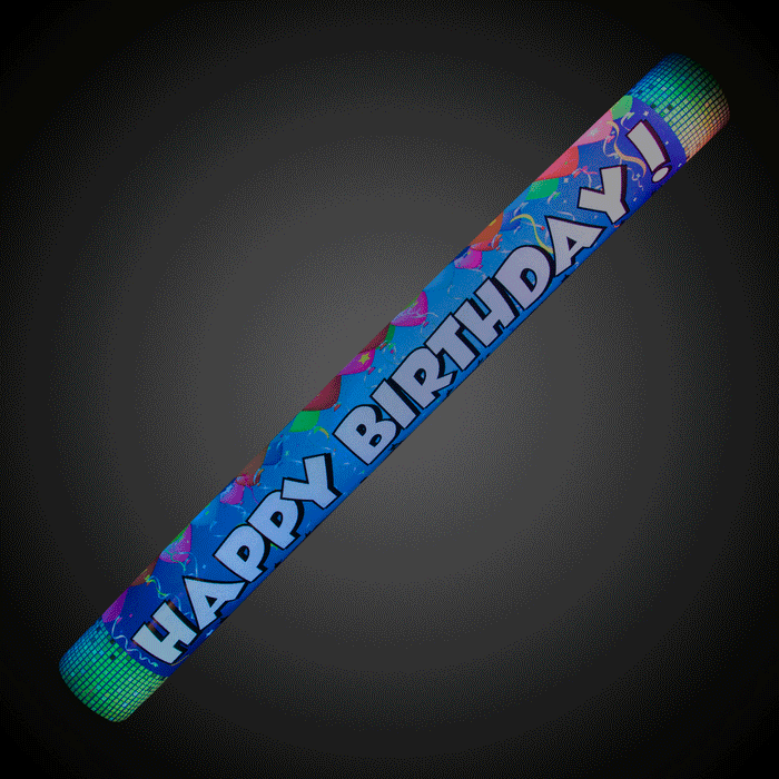 LED Light Up 16 Inch Happy Birthday Foam Stick (1 Per Pack) - Glow-Paradise