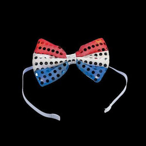 Light-Up Patriotic Bow Tie (6 Per Pack) - Glow-Paradise