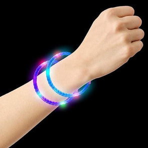 LED Light Up Braided Bracelets (4 Assorted Colors, 12 Quantity Per Pack) - Glow-Paradise