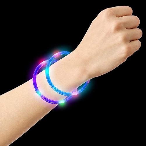 LED Light Up Braided Bracelets (4 Assorted Colors, 12 Quantity Per Pack) - Glow-Paradise
