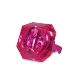 Light-Up Flashing Supersized Diamond Ring (Pink Color, 1 Pair Per Pack) - Glow-Paradise