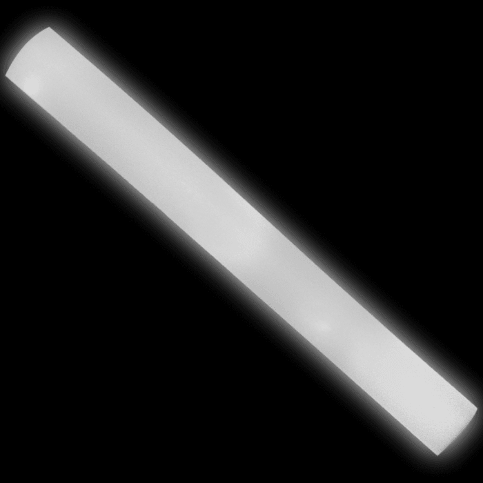 LED Light Up 18 Inch Multicolor Foam Stick Baton (White Color, 12 Per Pack) - Glow-Paradise